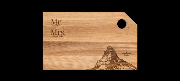 "Mr. Right & Mrs. Always Right", Matterhorn, Wooden Chopping Board Classic