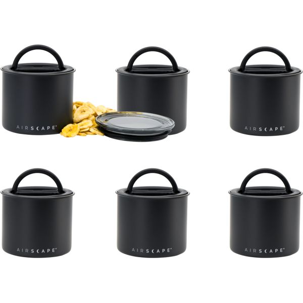 Airscape® Frischhaltebox Schwarz, S, 6er Set