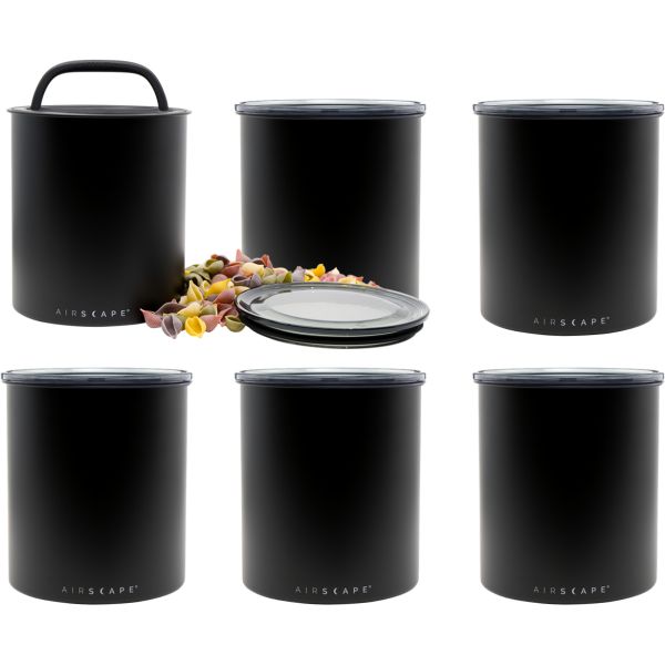 Airscape® Frischhaltebox Schwarz, L, 6er Set
