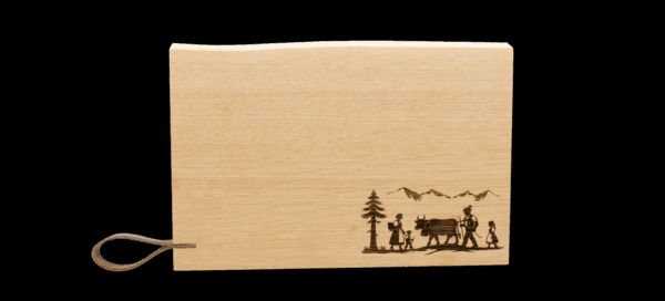 Sennenfamilie, Holz-Schneidebrett, rustikal