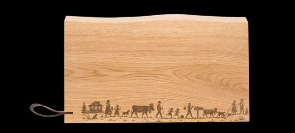 Descente des Alpages, Planche à découper en bois, rustique, XL